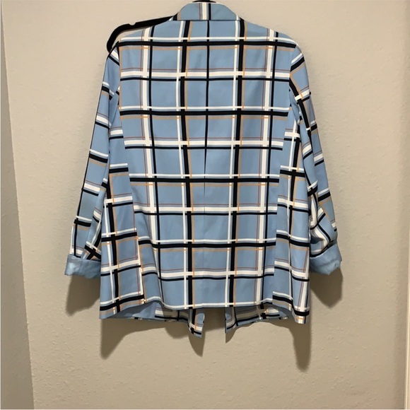 Topshop Light Blue Plaid Blazer - Picture 5 of 7